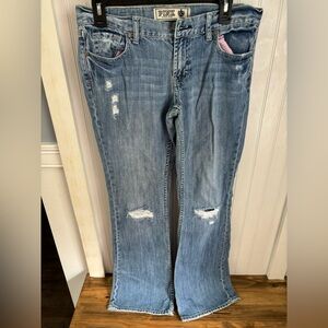 Victoria's Secret Light Blue Distressed Flare Jeans